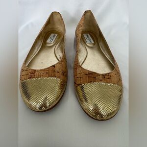 Jimmy Choo Gold and Tan Ballet Flat